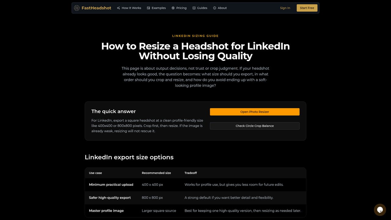 FastHeadshot — Resize and crop for LinkedIn