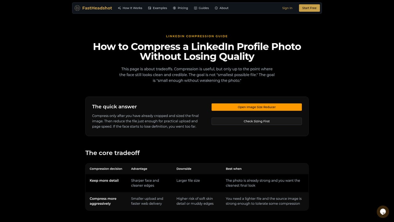 FastHeadshot — Compress and publish