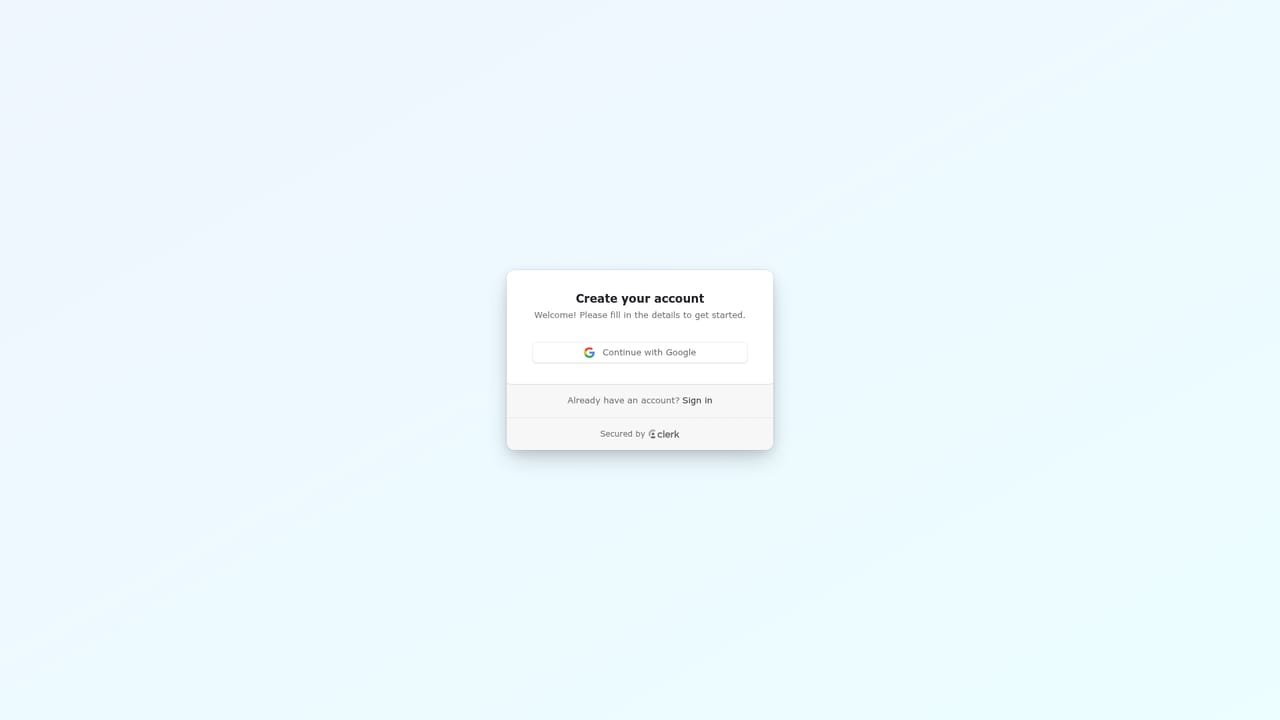 FastScribeX — Create an account and open the upload flow