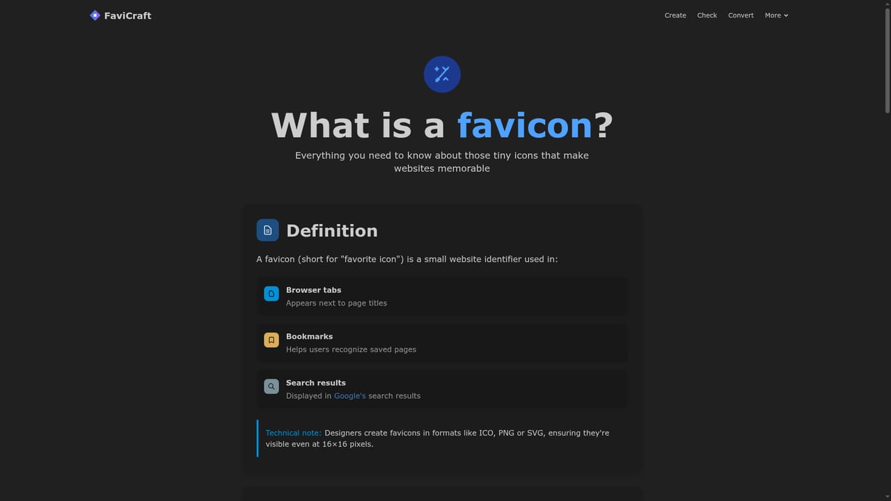 FaviCraft — Decide between creating a new favicon and converting an existing logo