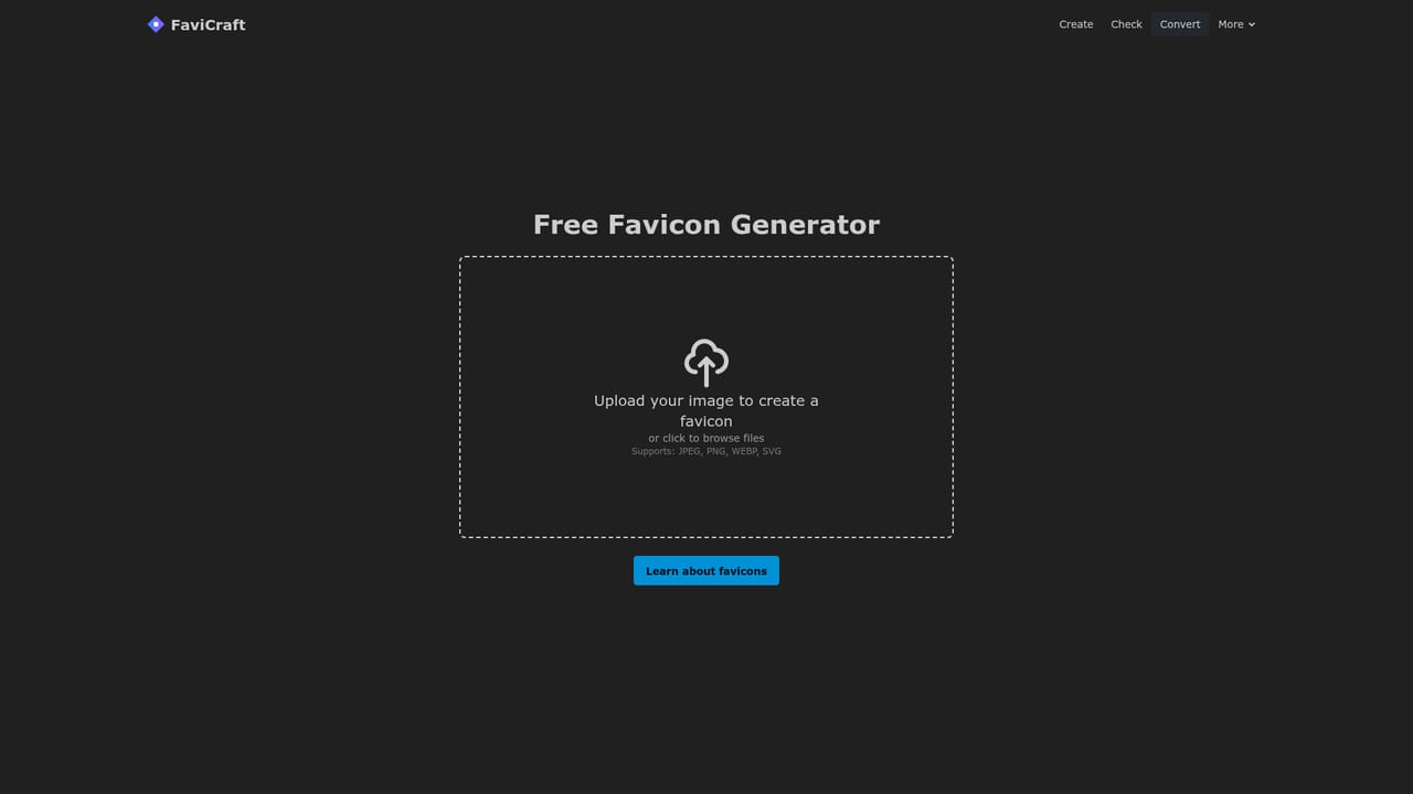 FaviCraft — Or convert your existing logo into favicon files