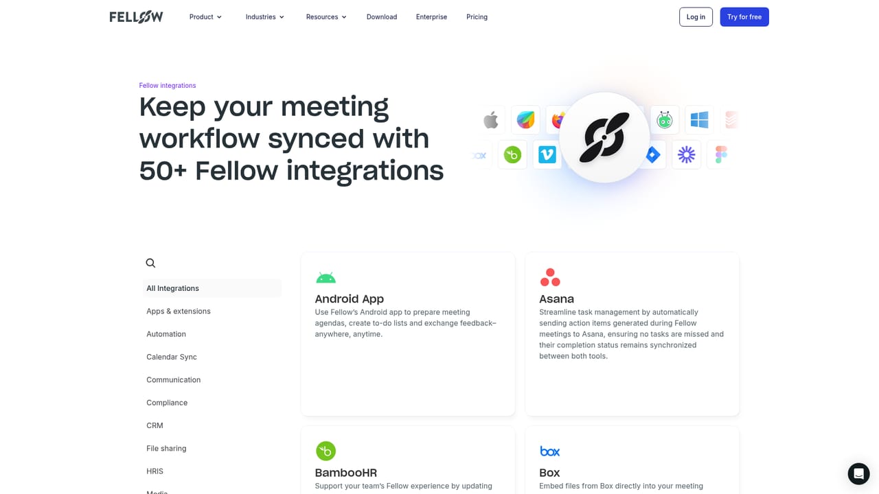Fellow — Connect your meeting and calendar platforms