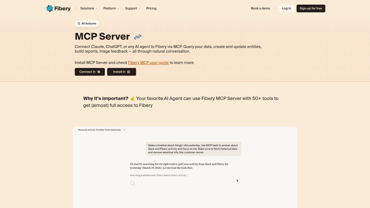 Fibery AI — Connect an external agent over MCP