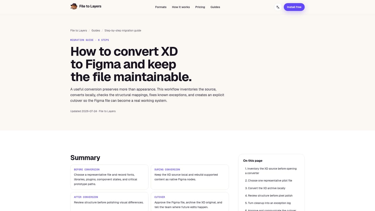 File to Layers — Follow a migration guide for larger XD projects