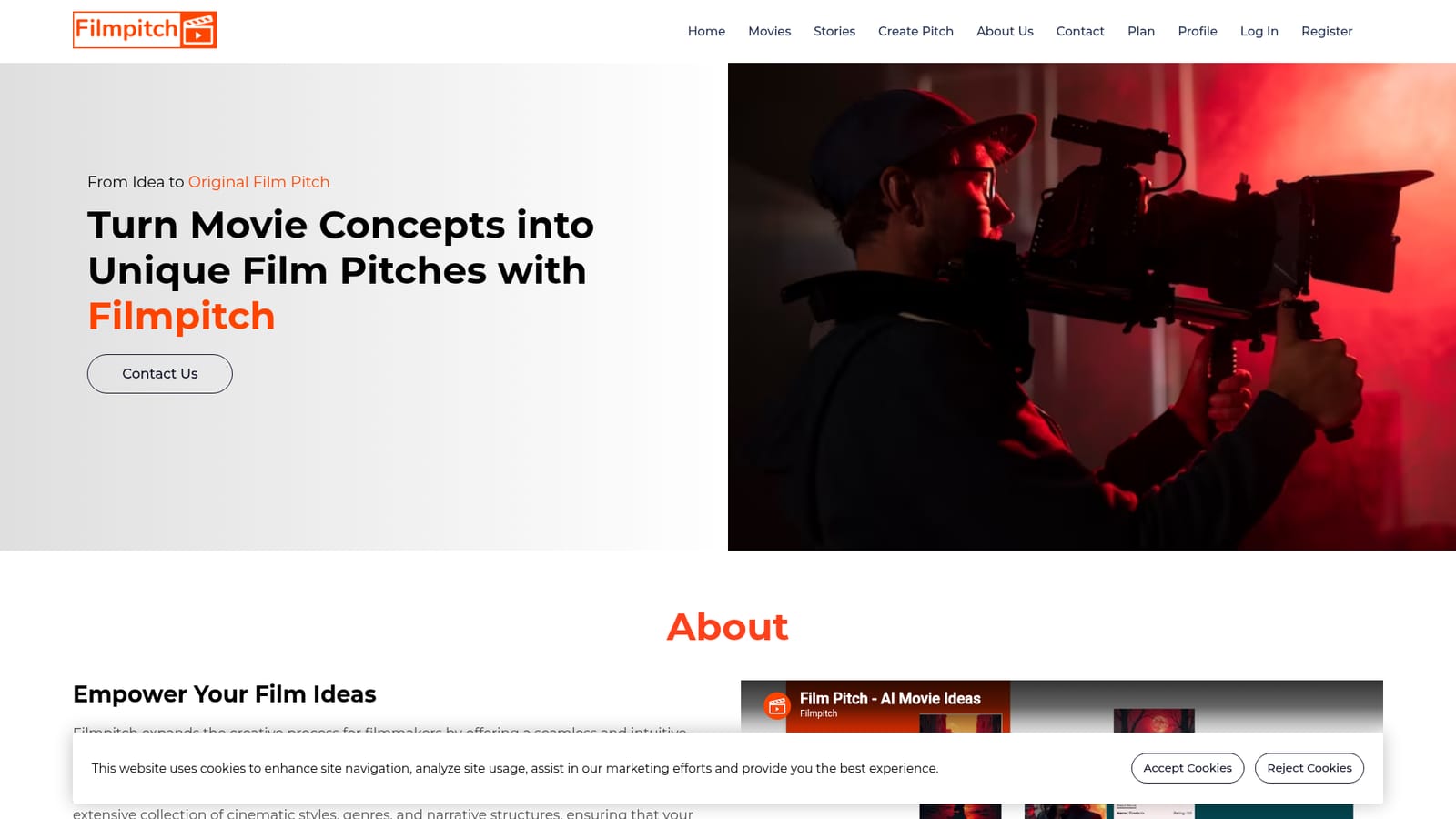 Filmpitch — Visit the homepage and open the free version