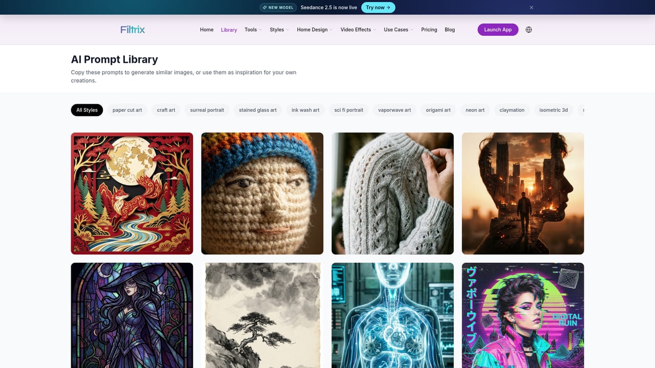 Filtrix AI — Browse the prompt library