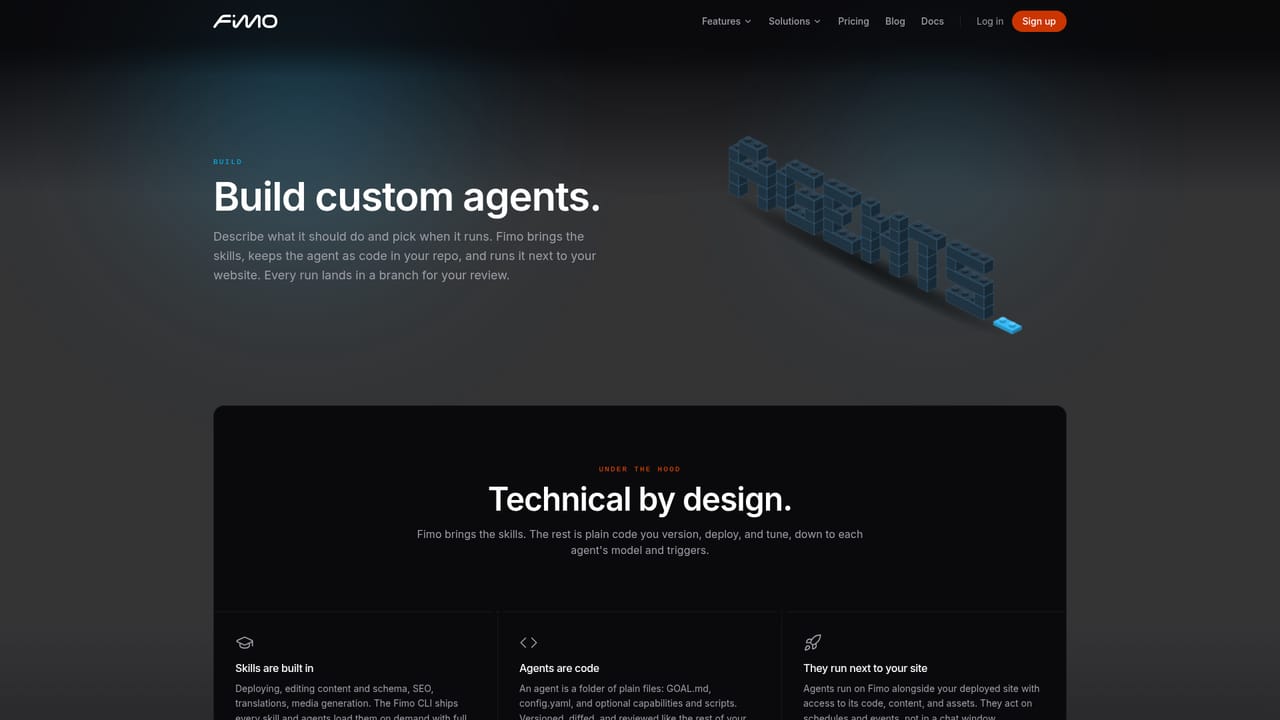 Fimo — Define your first agent