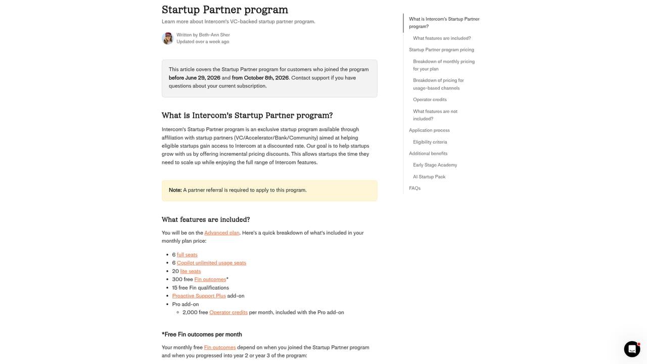 Fin — Read the program terms