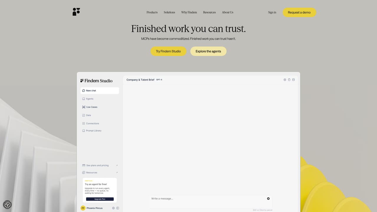 Findem — Try an agent in Findem Studio