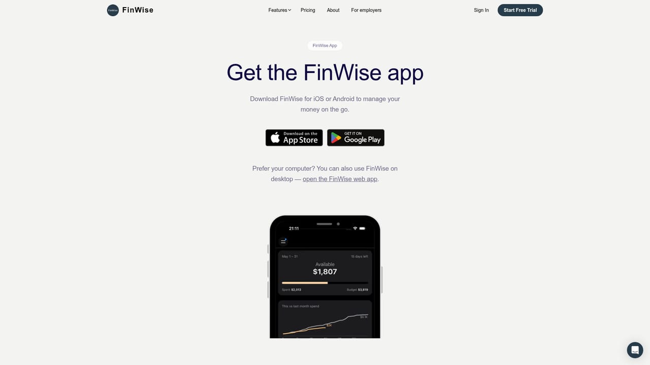 FinWise — Download the app to your phone