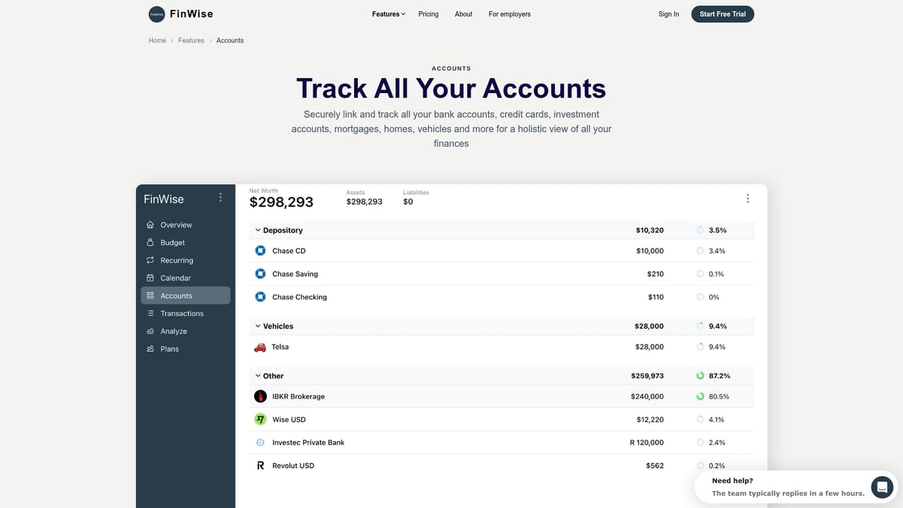 FinWise — Connect accounts and let onboarding guide you