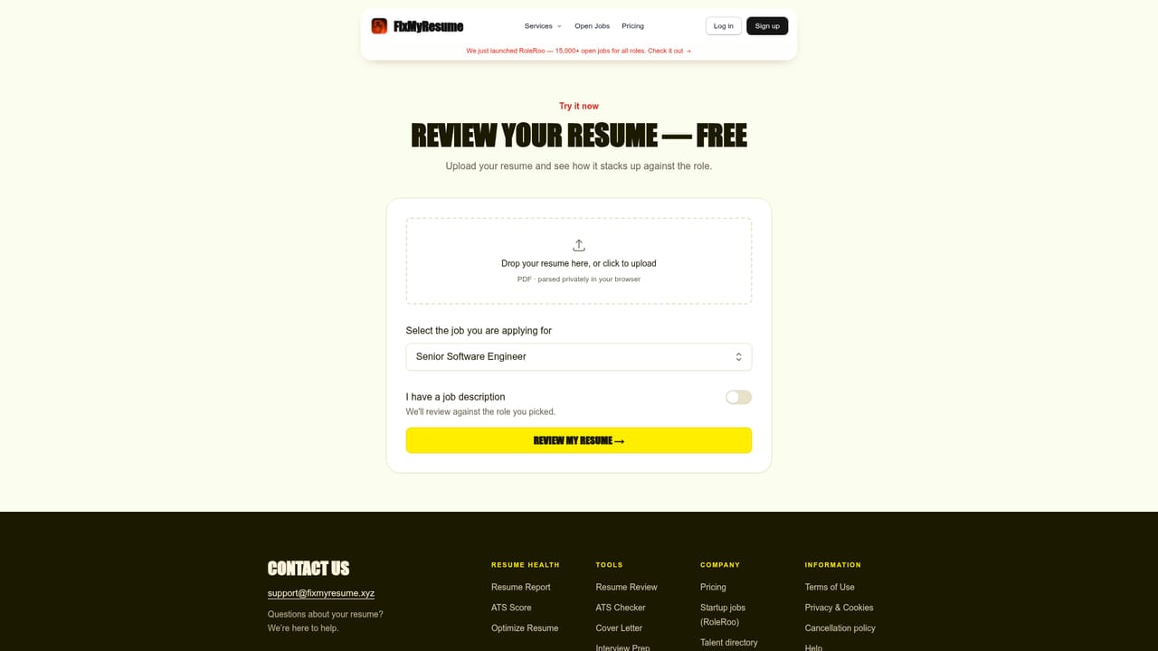 Fix My Resume — Upload your resume