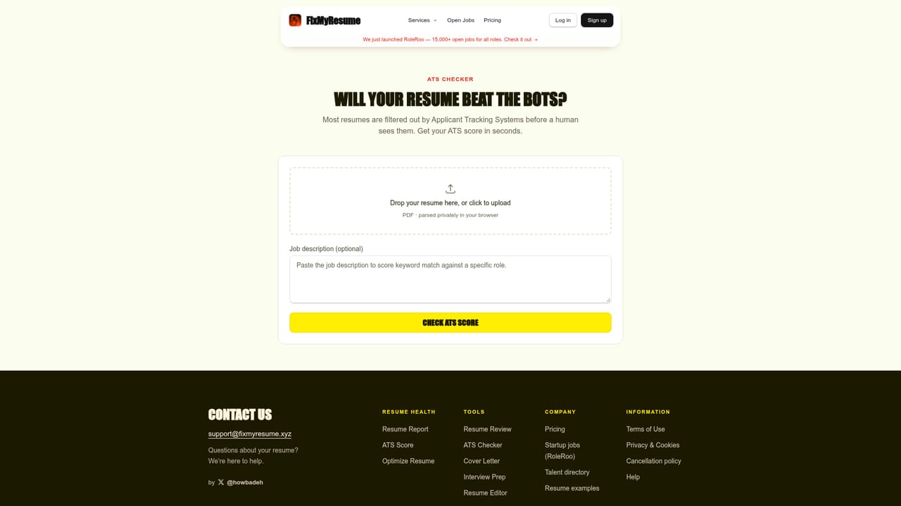 Fix My Resume — Run the ATS check