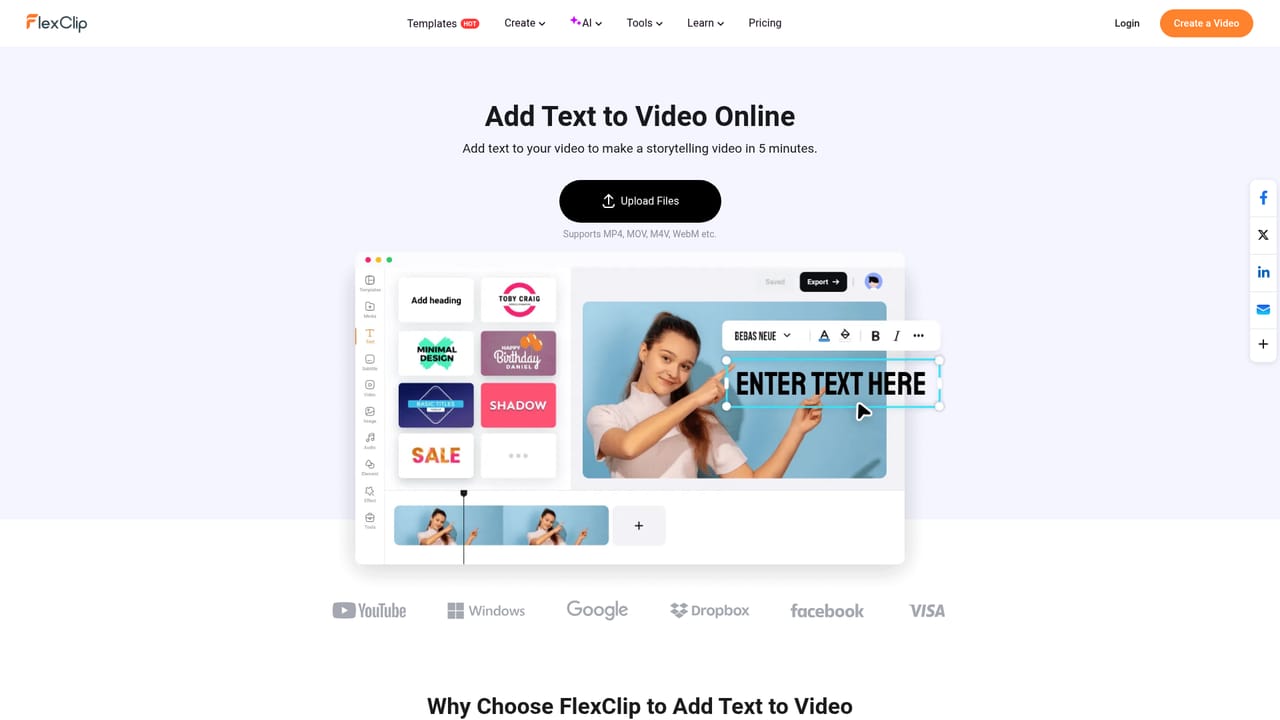 Flexclip — Add text, music and effects