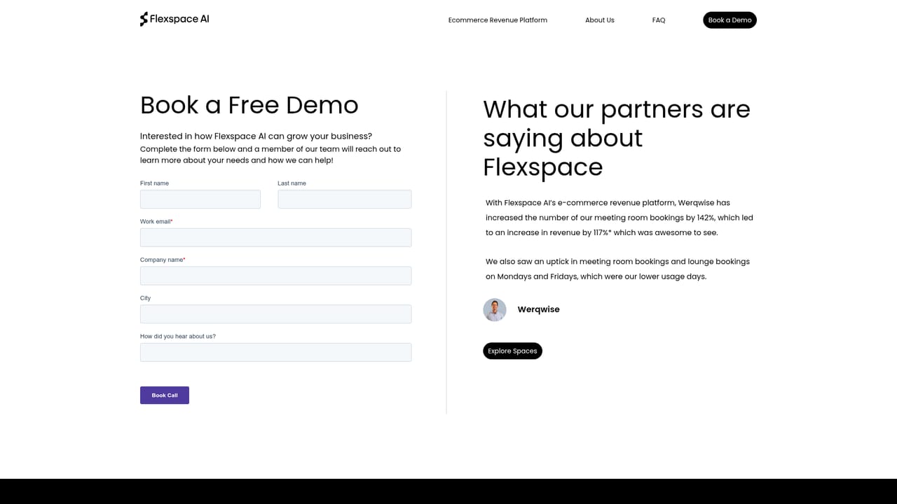 Flexspace AI — Request a demo with the team