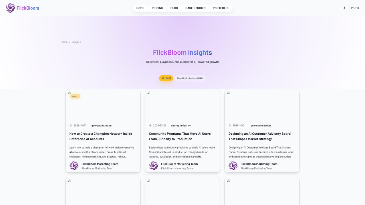 FlickBloom — Read the case studies and blog