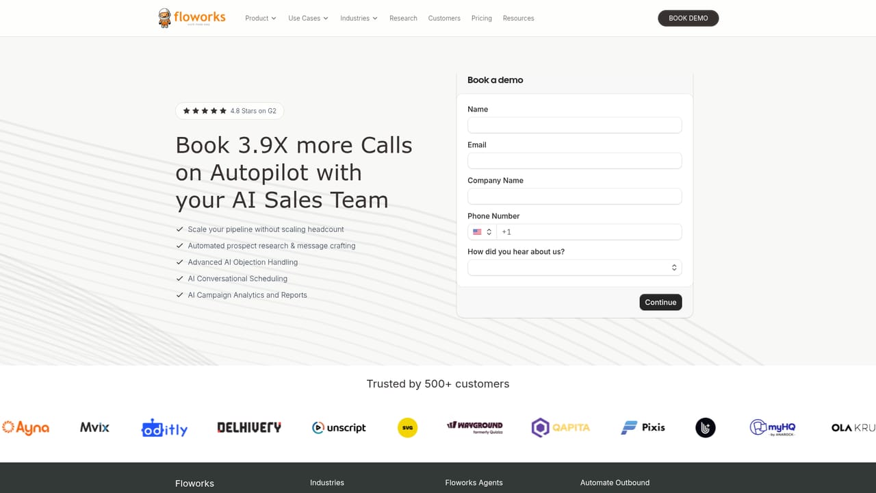 Floworks — Book a demo and define your ideal customer profile