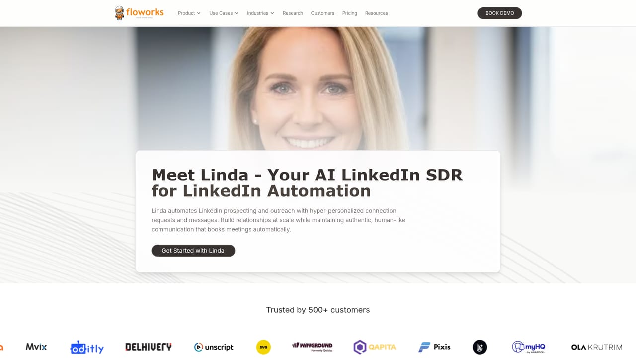 Floworks — Add Linda for LinkedIn outreach