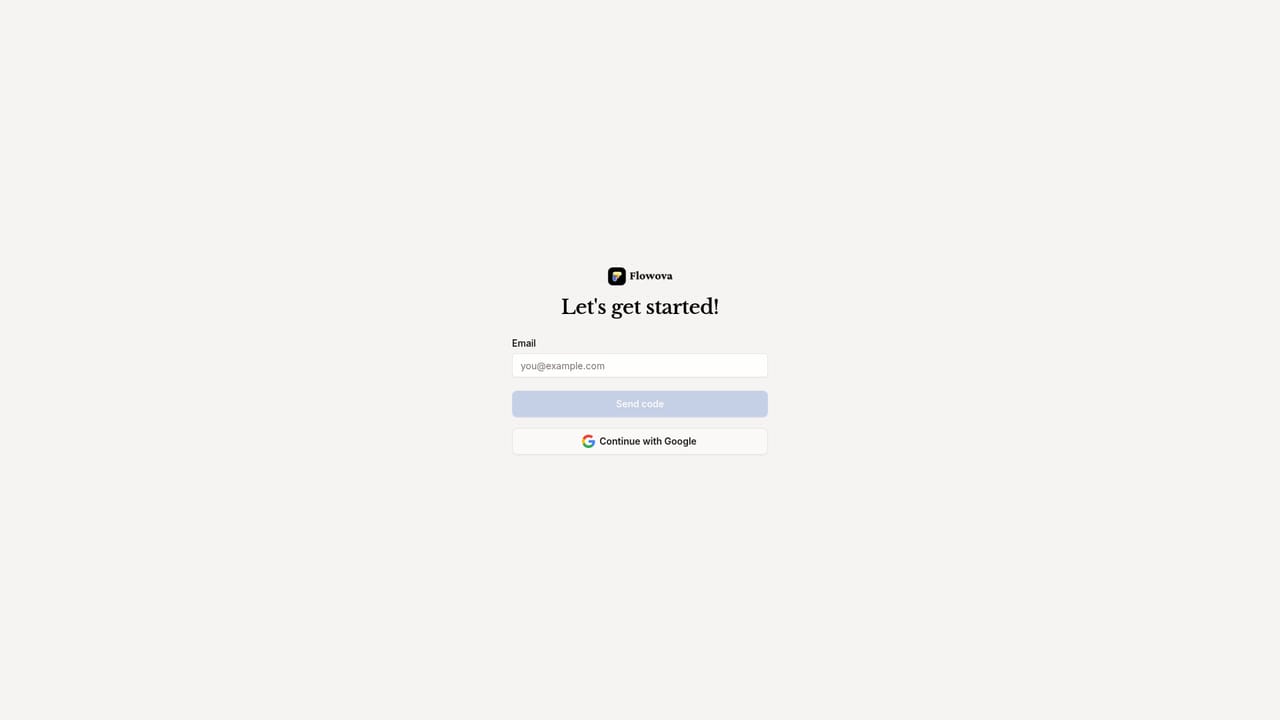 Flowova AI — Sign in and open the workspace
