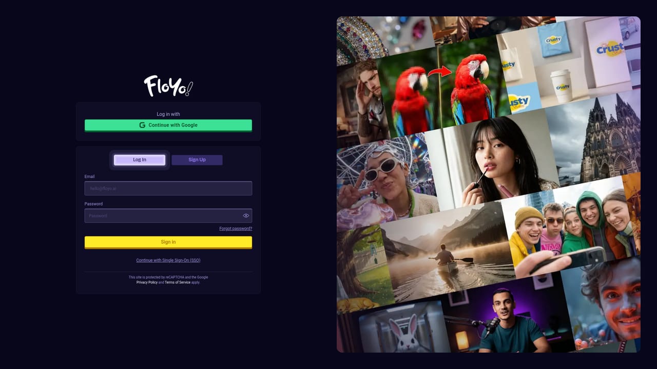 Floyo — Sign up and launch the app
