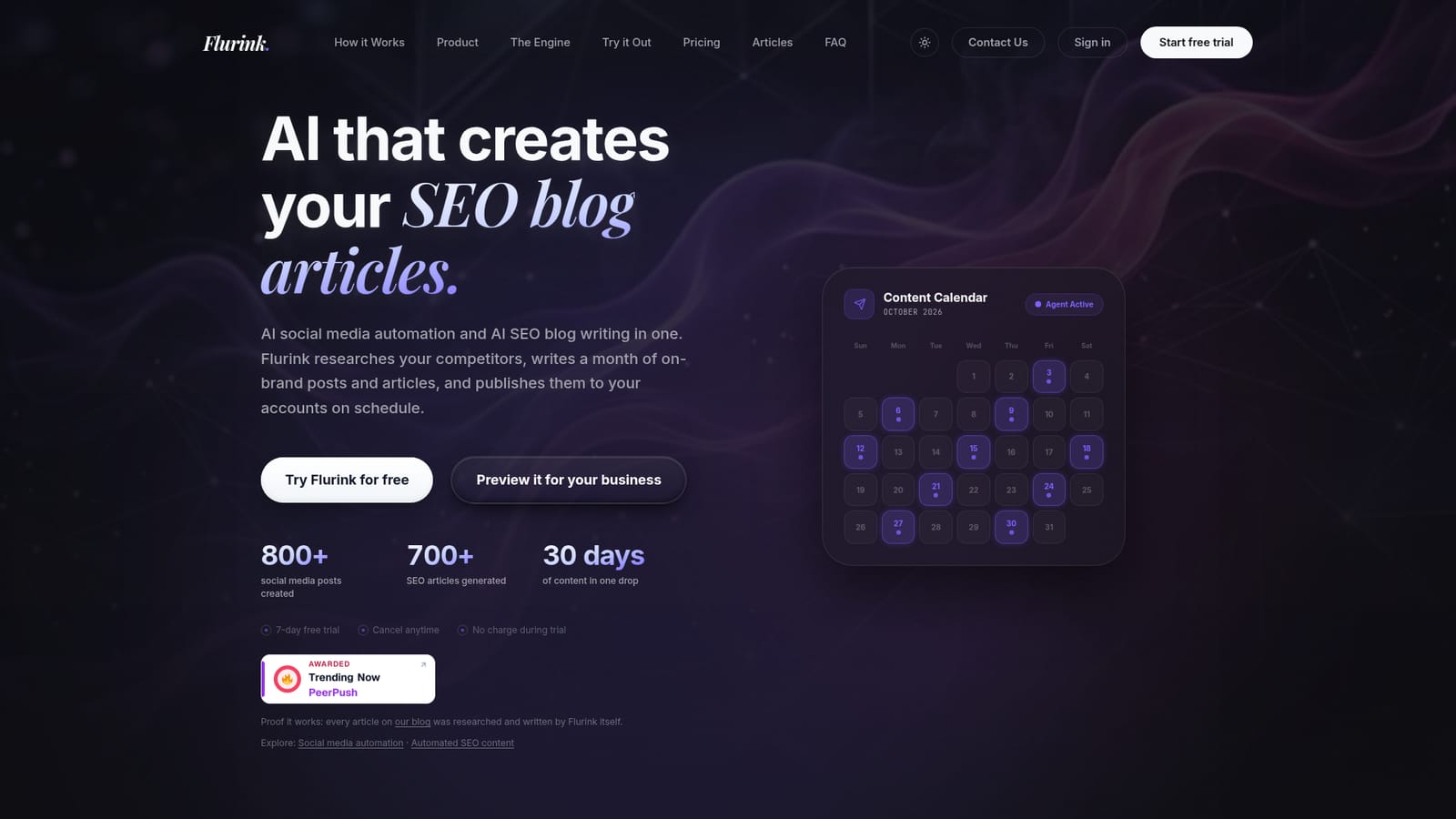 Flurink — Run a free preview on your URL