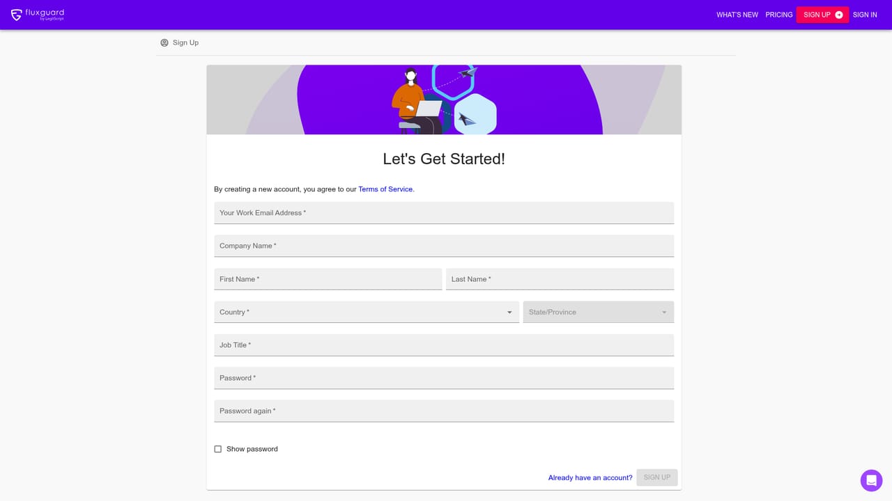 Fluxguard — Create a free trial account