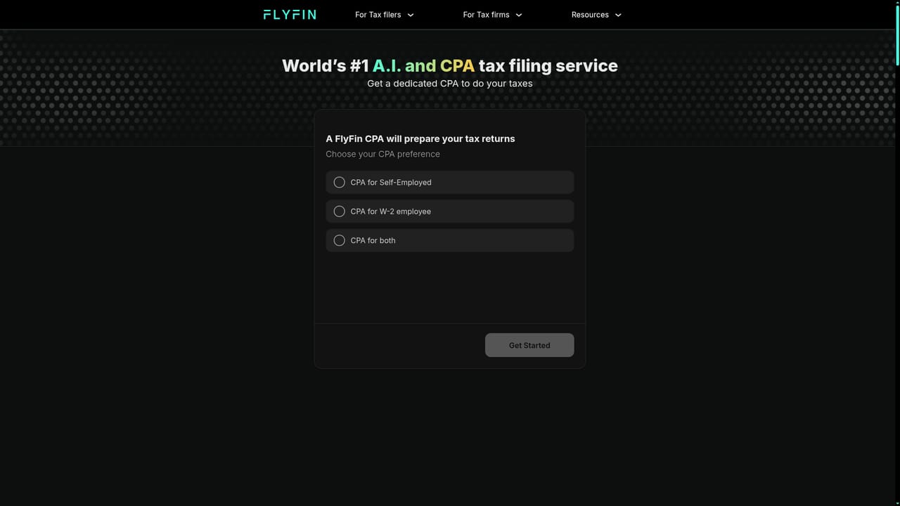 Flyfin tax — Set CPA preferences