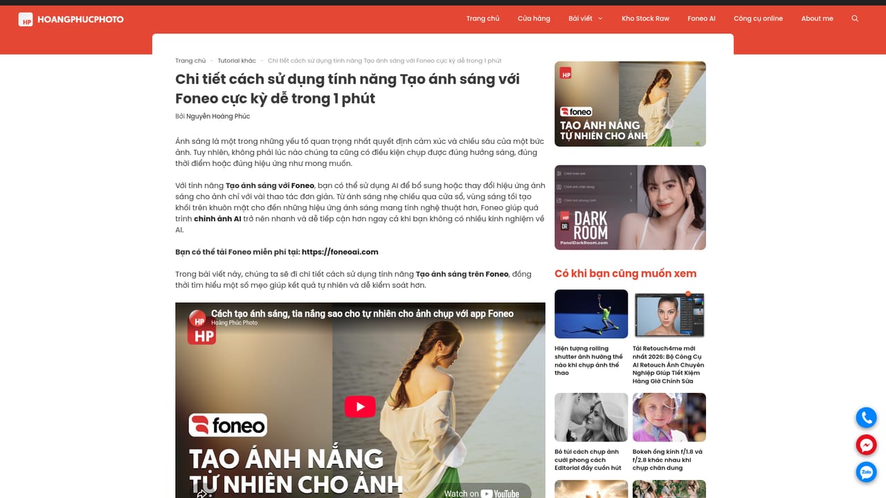 Foneo — Add AI lighting to a shot