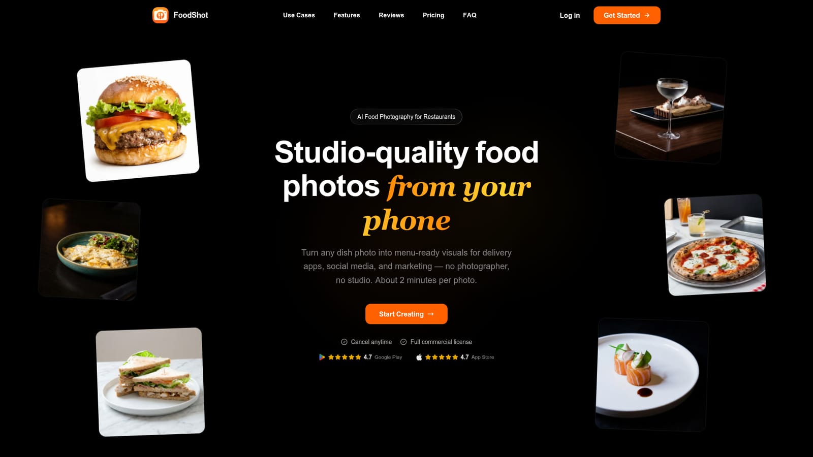 FoodShot AI — Create an account