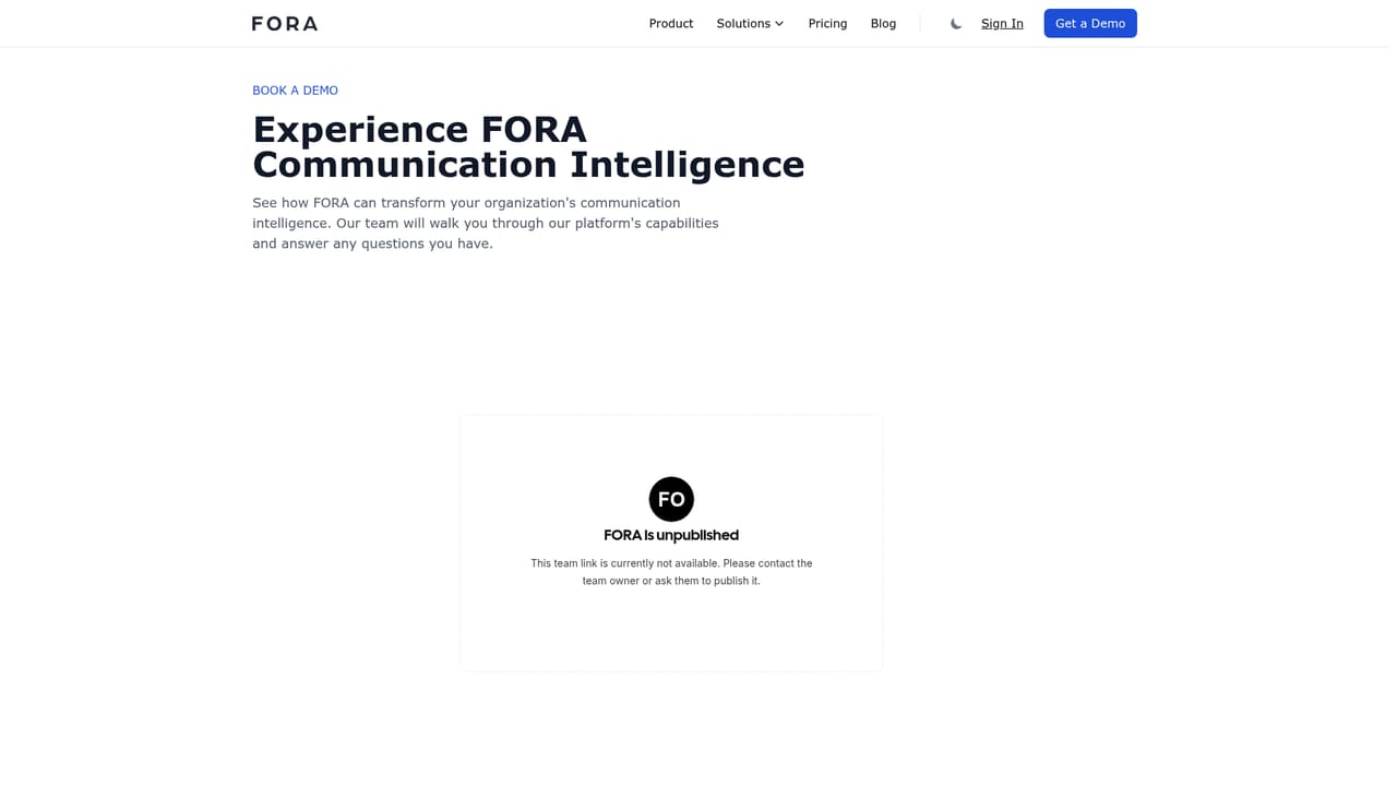 Fora Day — Book a guided demo