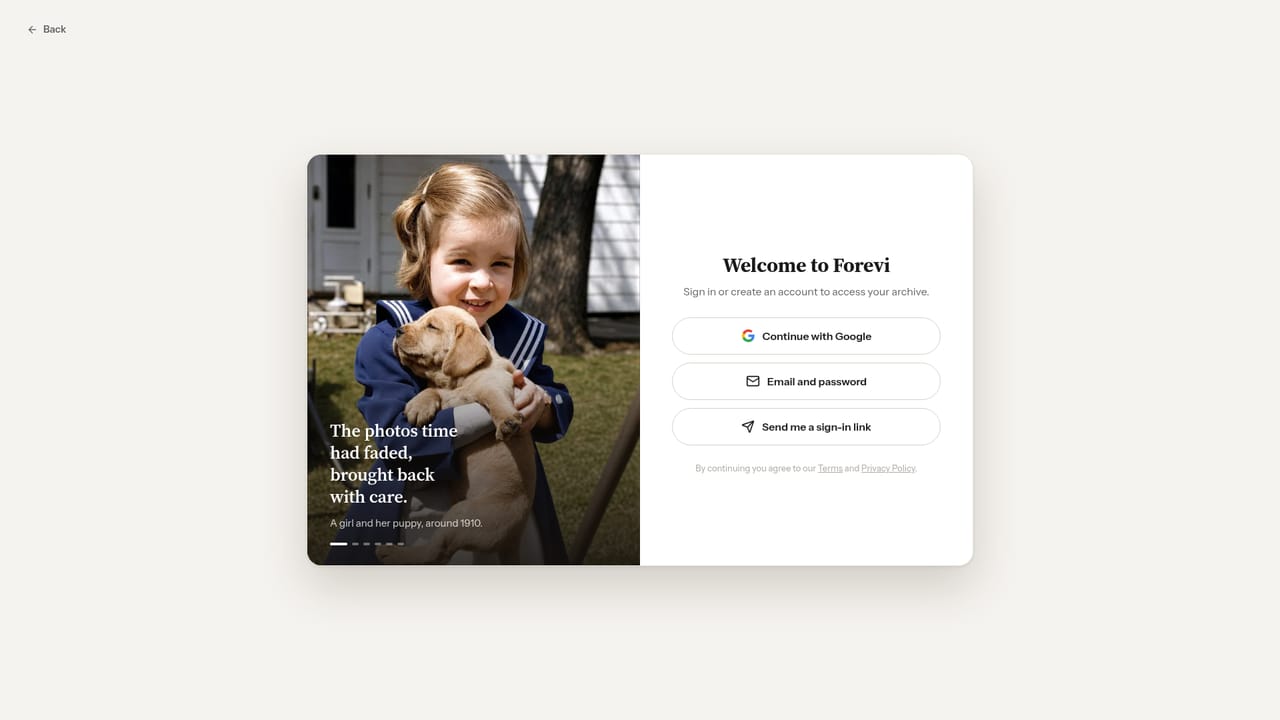 Forevi — Open Forevi and sign in