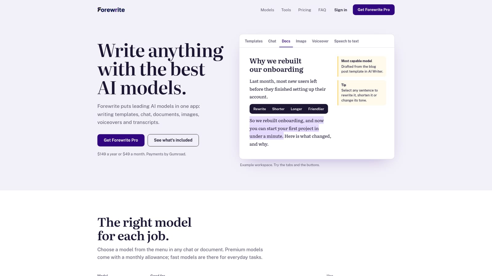 Forewrite — Create your account