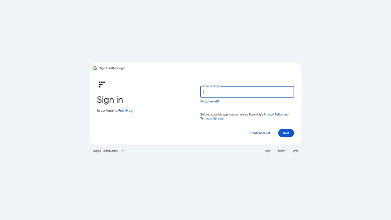 FormHug — Create your account
