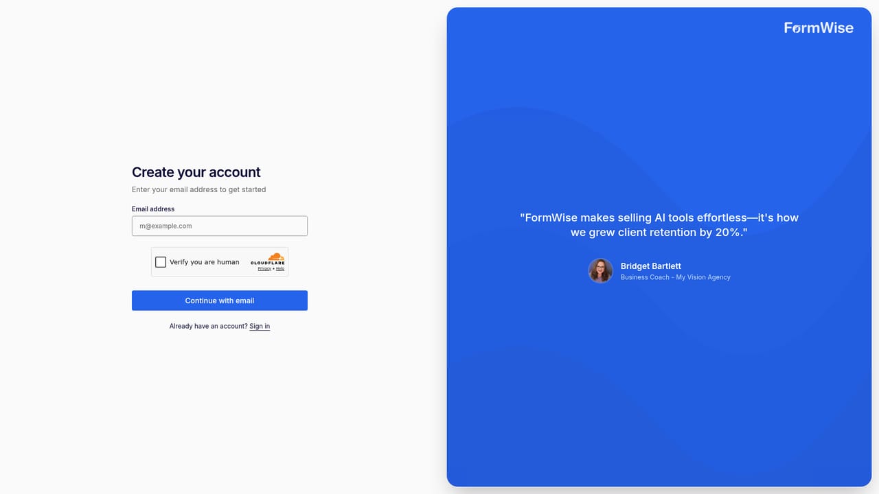 FormWise — Create your workspace