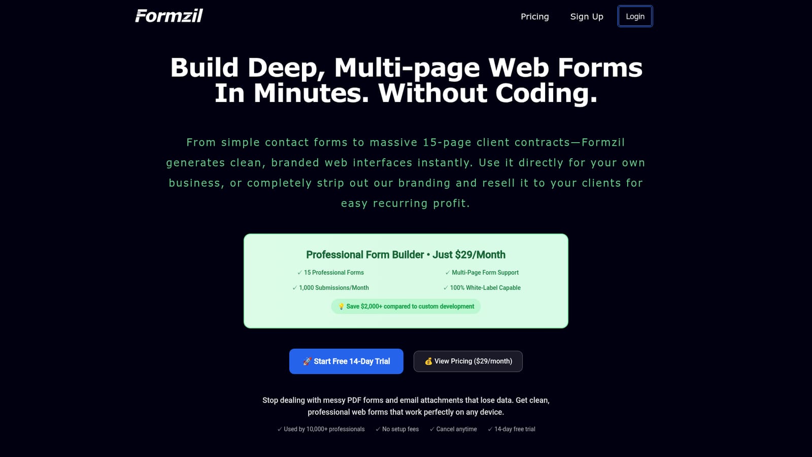 Formzil — Start the free trial