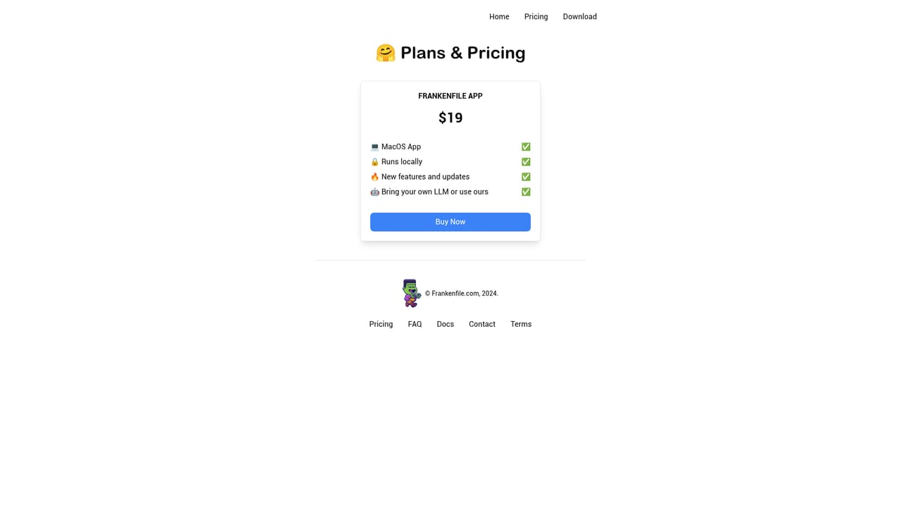 Frankenfile — Check the plans page before committing