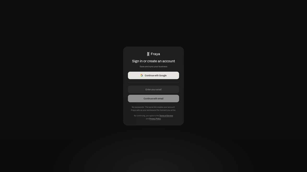 Fraya — Sign in with Google