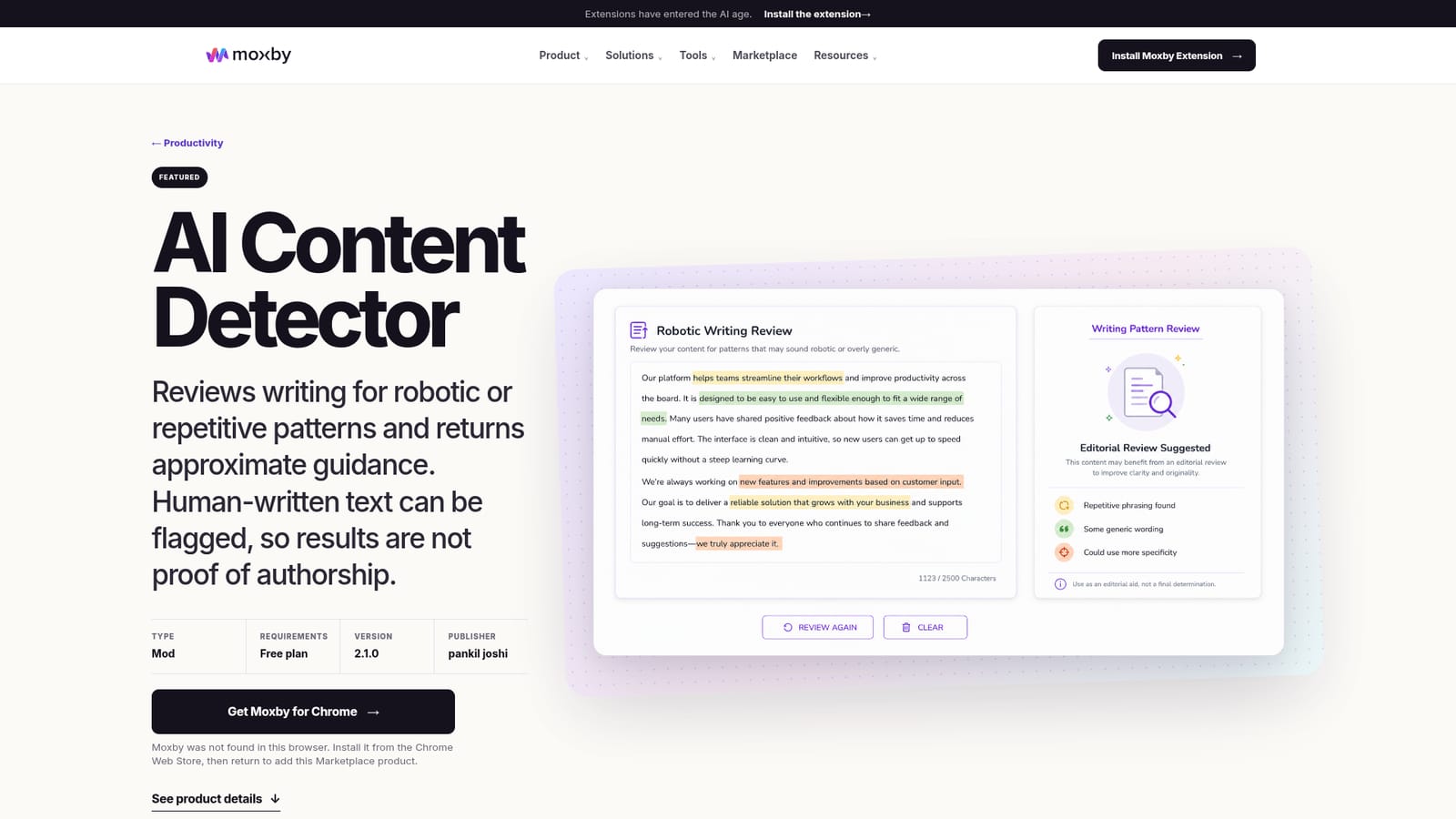 Free AI Detector by ContentAtScale — Add the AI Content Detector Mod