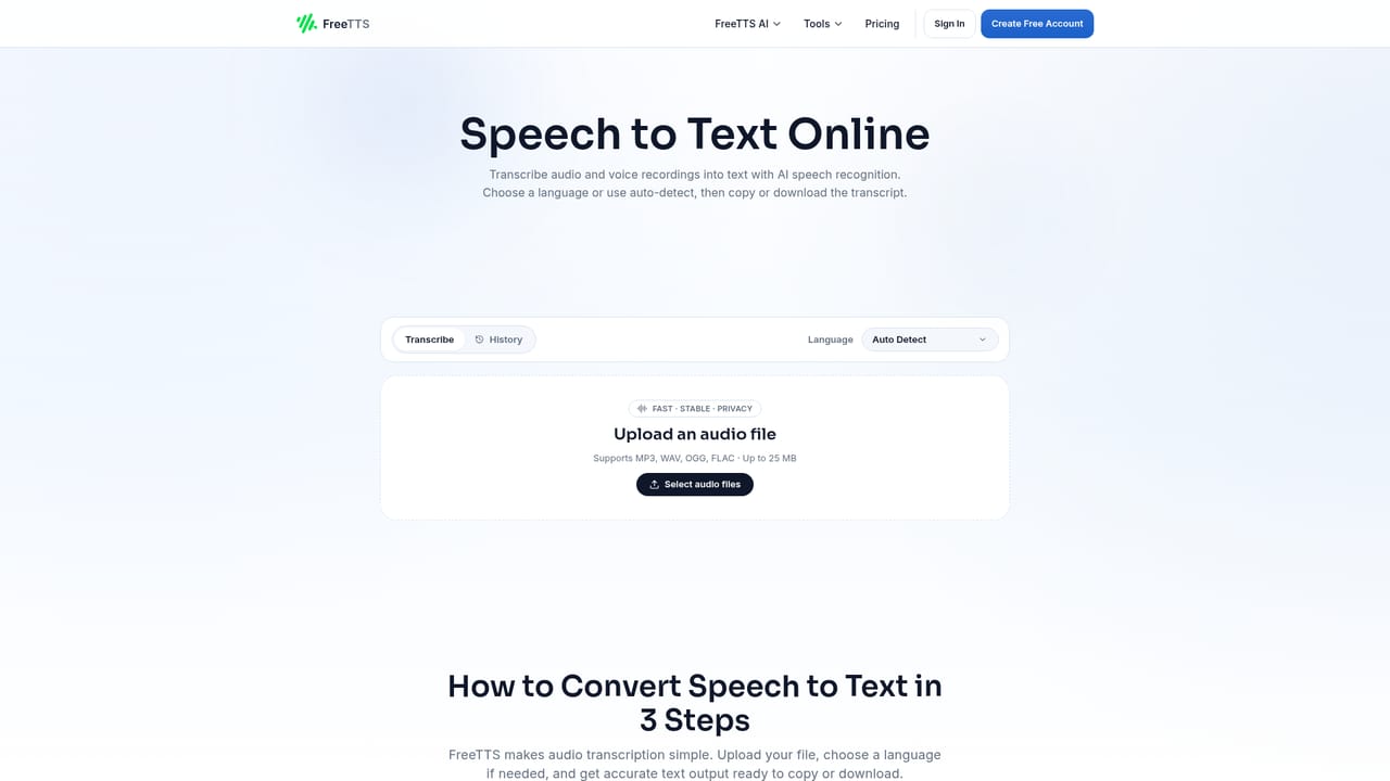 FreeTTS — Transcribe a recording