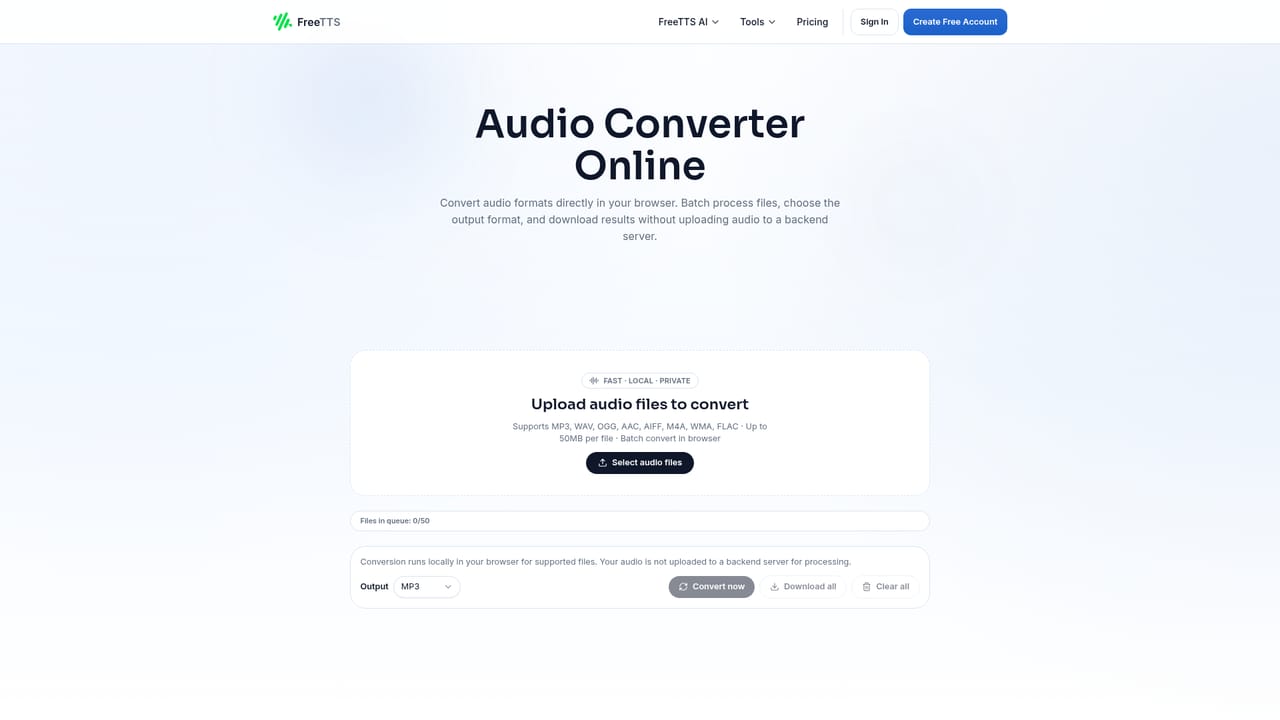 FreeTTS — Convert to your target format