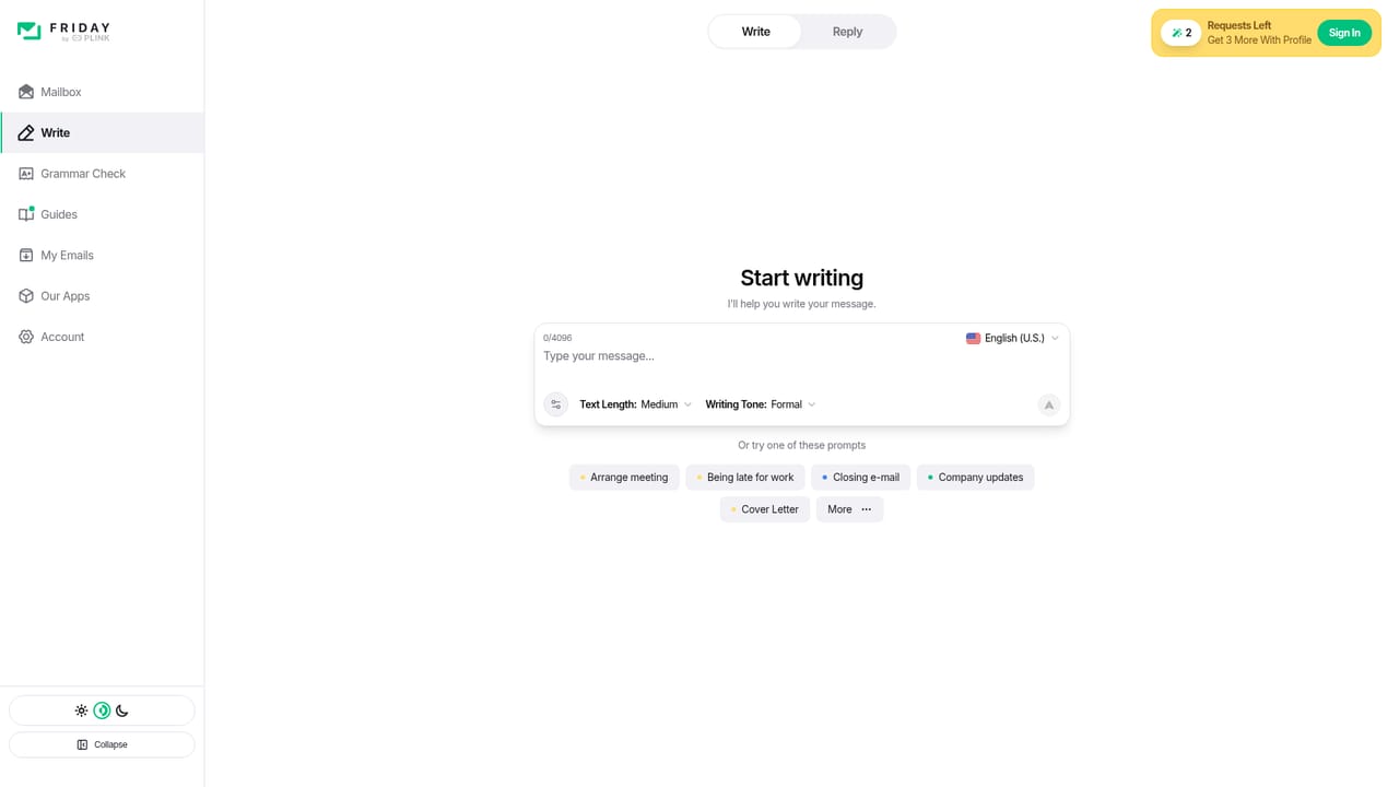 Friday Email — Open the writing app