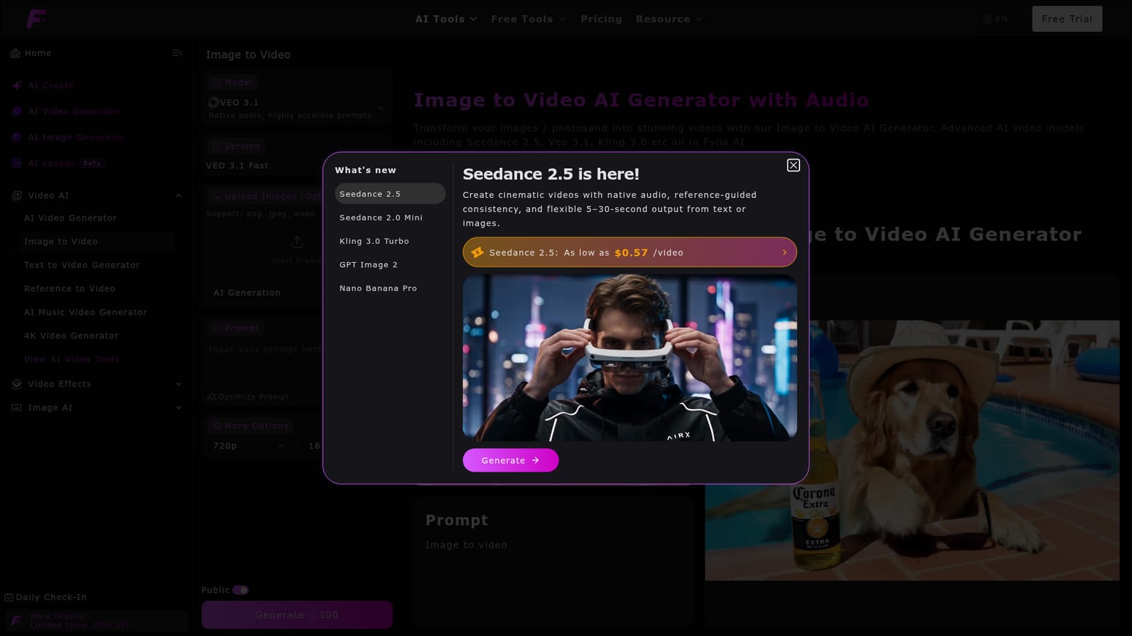 Fylia — Open the Image to Video page