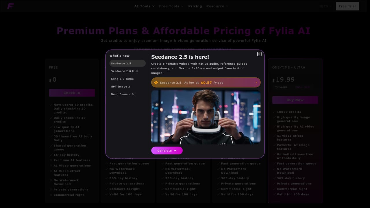 Fylia — Generate and review credits
