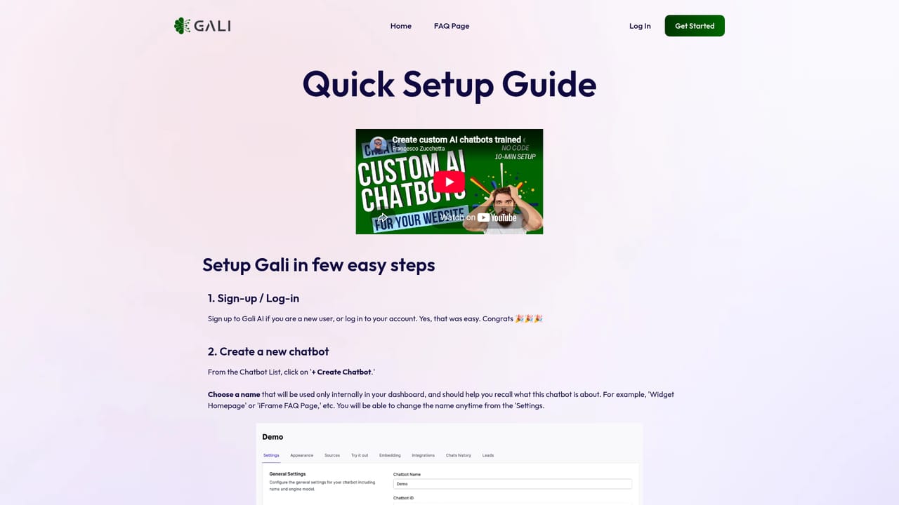 Gali — Customize the chatbot appearance