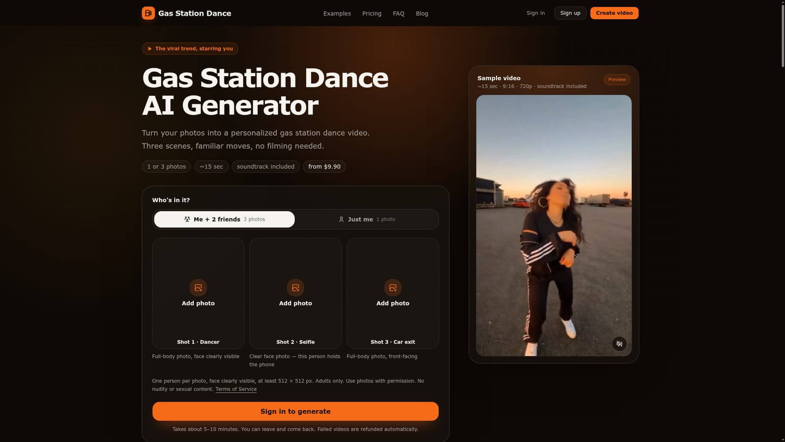Gas Station Dance AI — Decide who appears in the video