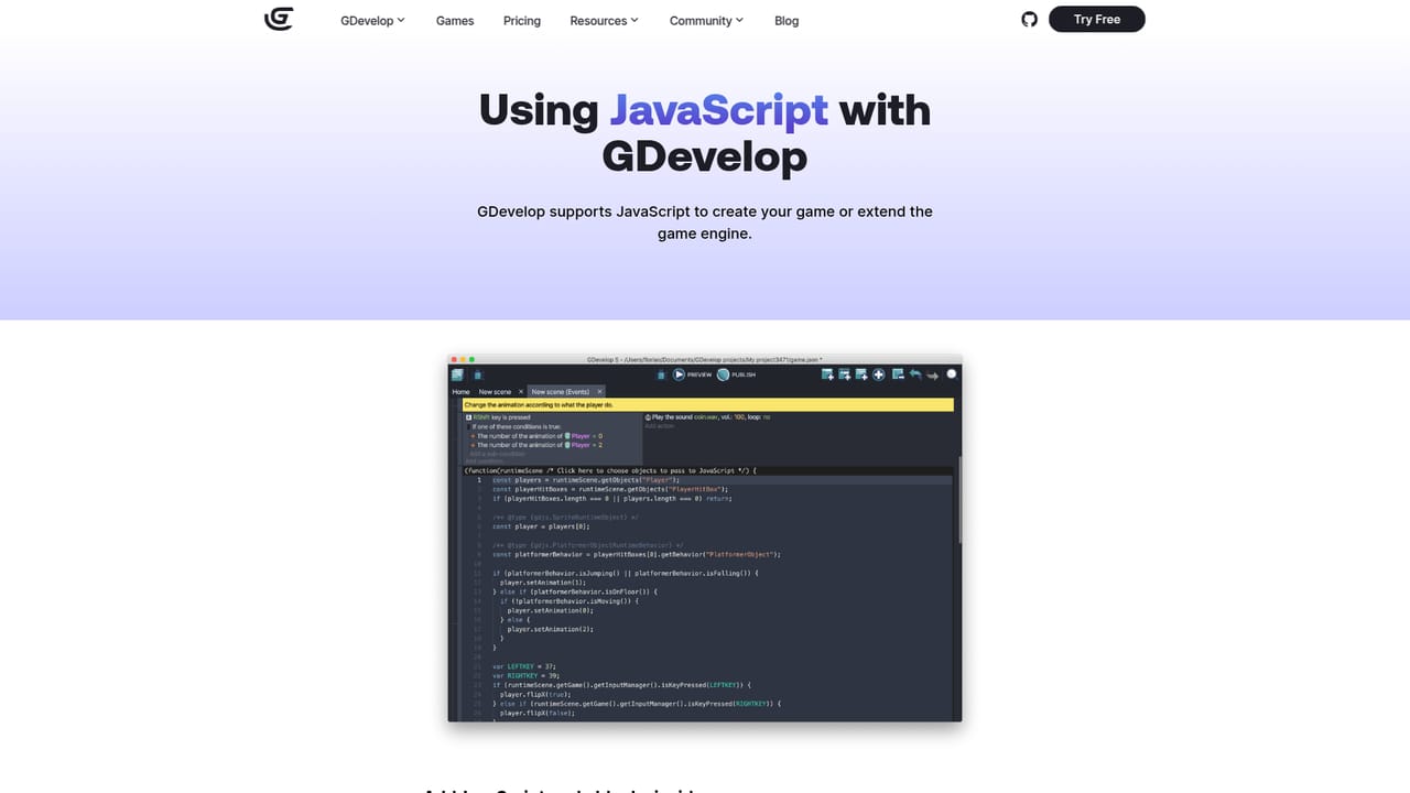GDevelop — Build logic with events