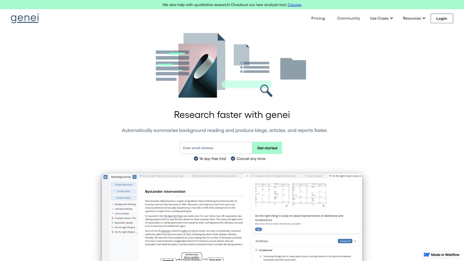 Genei — Start a 14 day trial