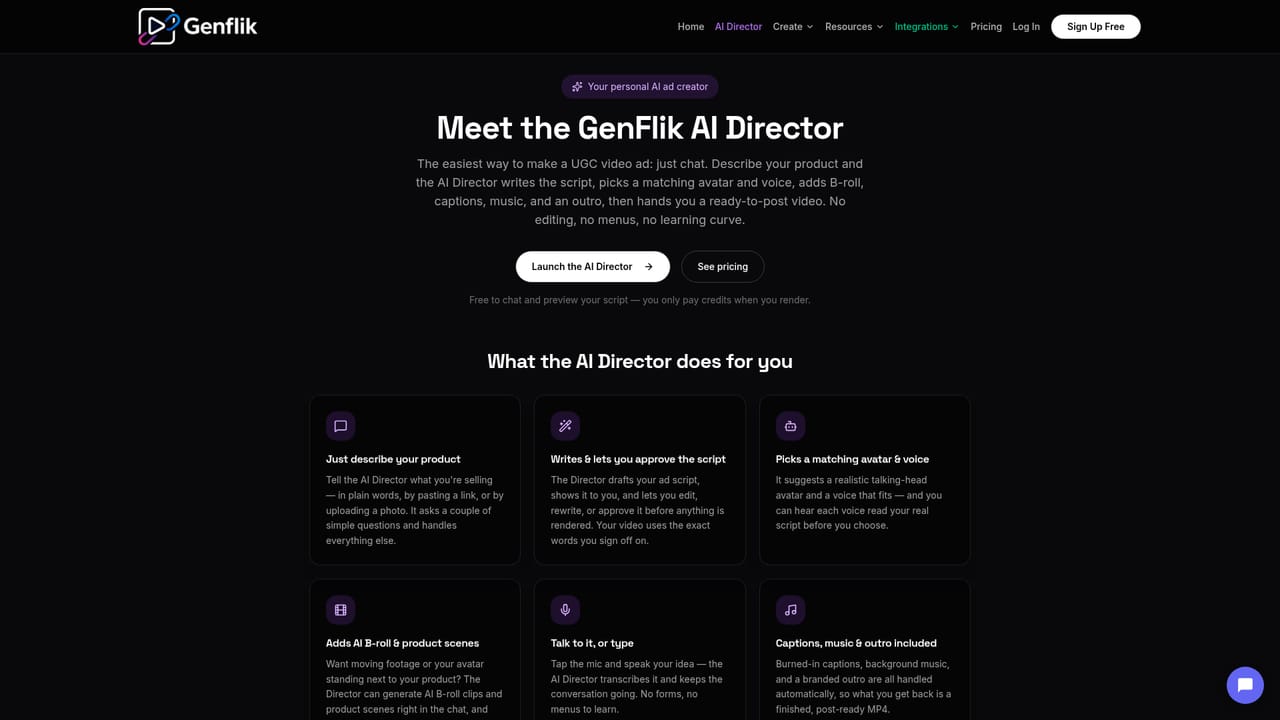 GenFlik — Describe the product to the AI Director
