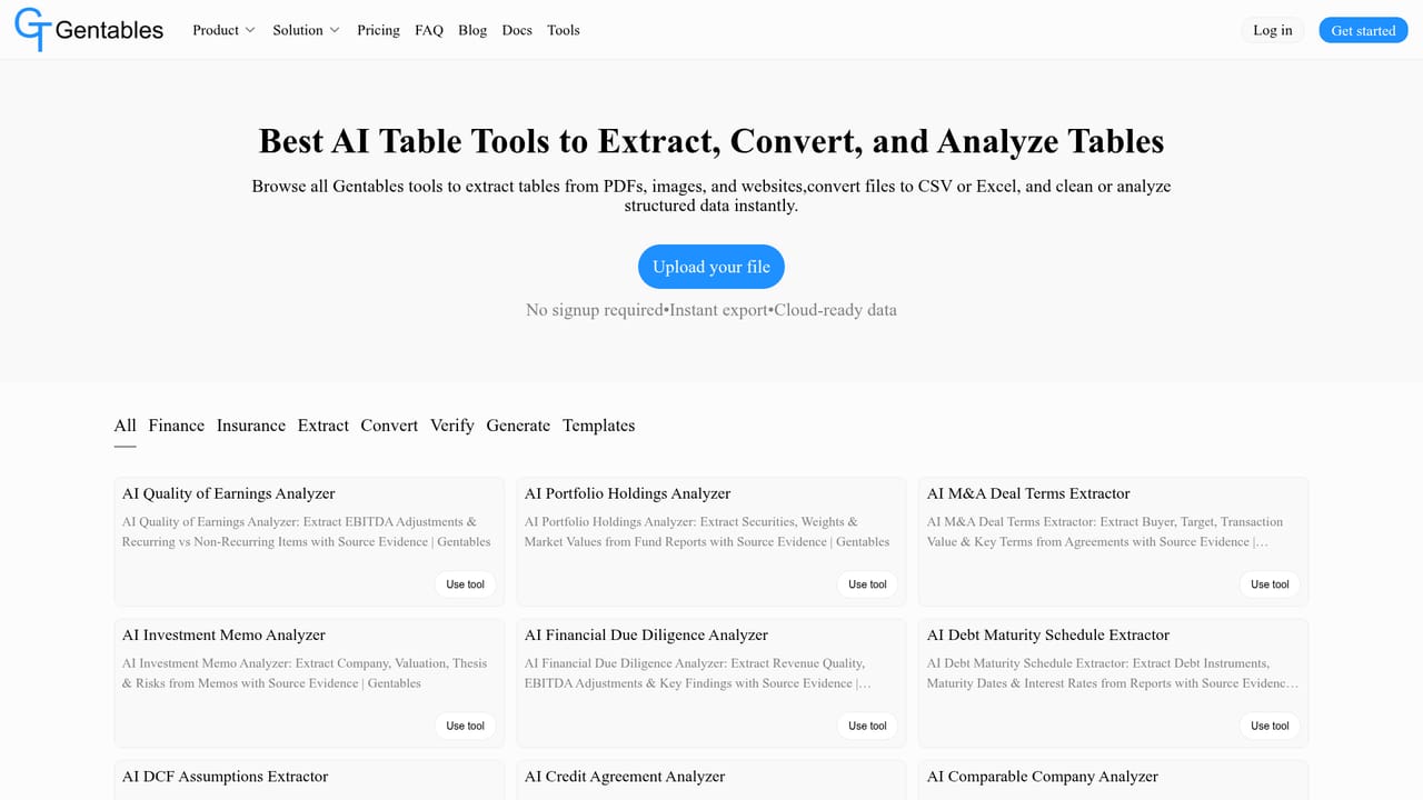 Gentables — Try a prebuilt tool or the Chrome extension