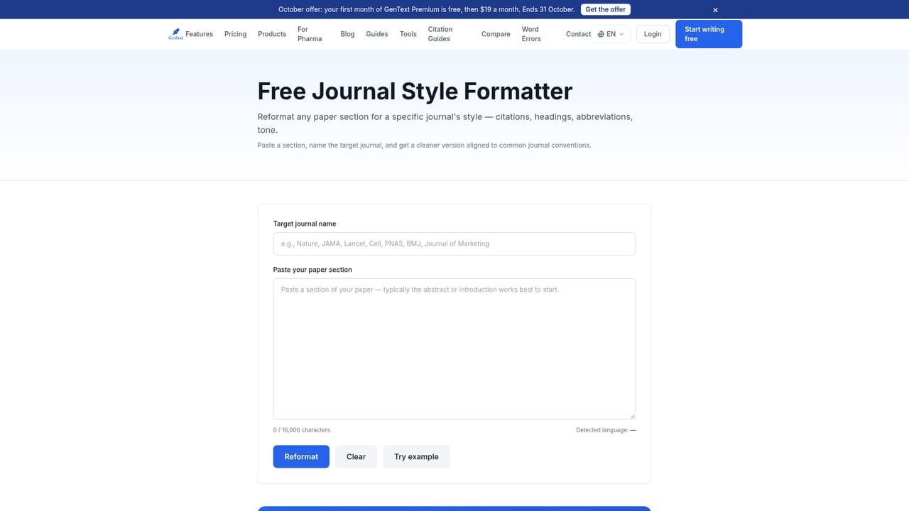 GenText AI Assistant — Format references for submission